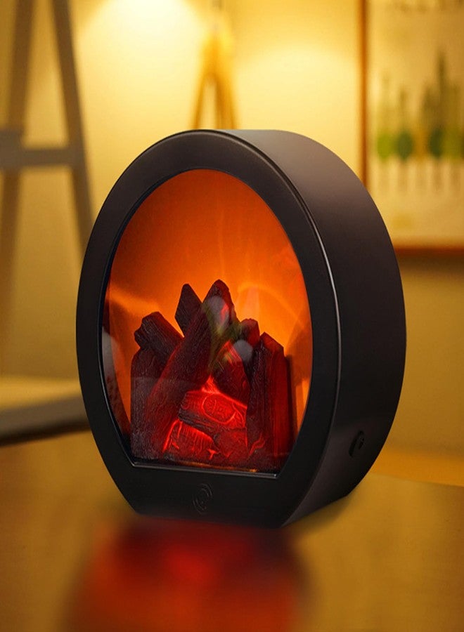 Ragyzity Decorative Flameless Portable LED Lanterns, Fireplace Light with LED Simulation Log Flame Effect, Touch Switch Simulation Flame for Home Christmas Decor - Image 4